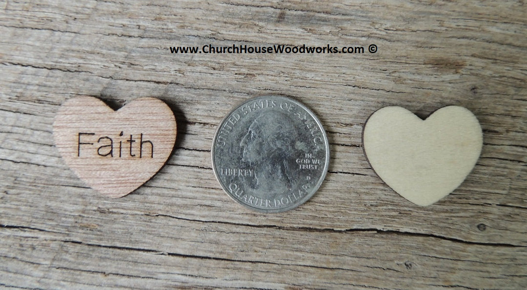 Faith 1 inch wood hearts for rustic weddings receptions decor table confetti 