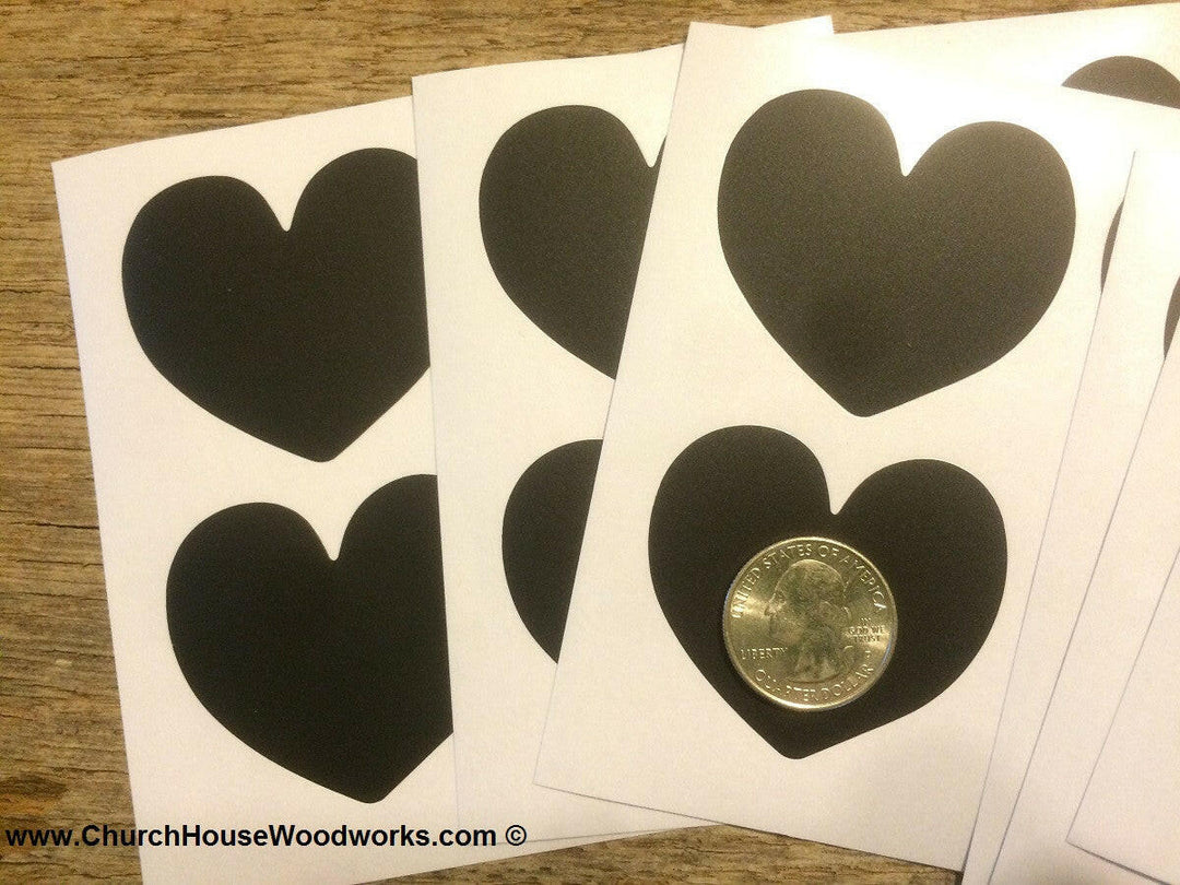 Heart Shape Vinyl Chalkboard Stickers Black