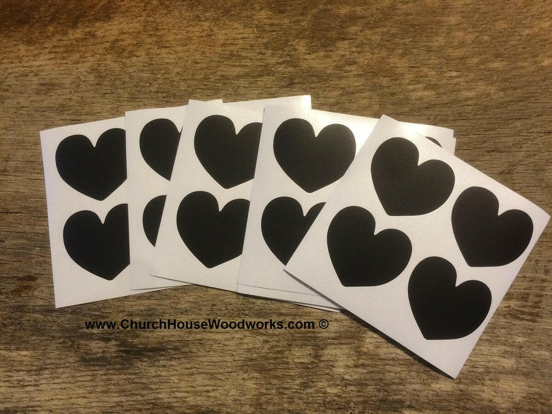 Heart Shape Vinyl Chalkboard Stickers Black