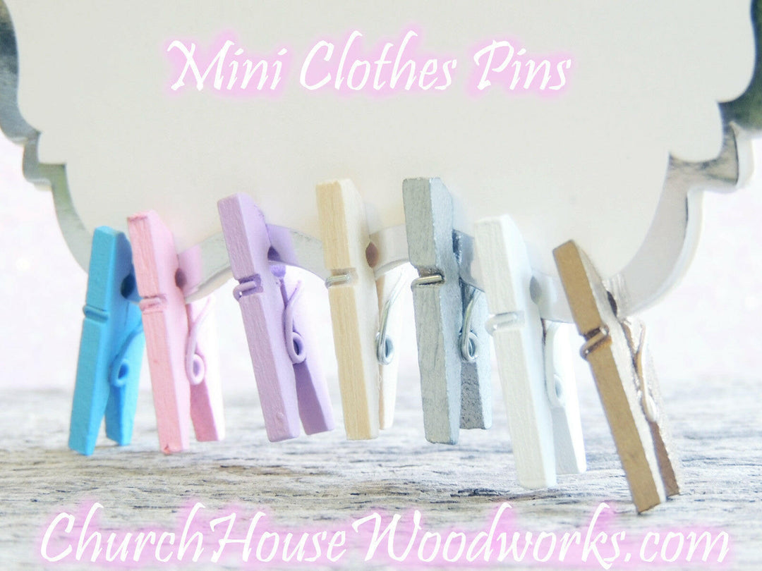 Mini Lilac Purple Clothespins Pack of 100 by ChurchHouseWoodworks.com