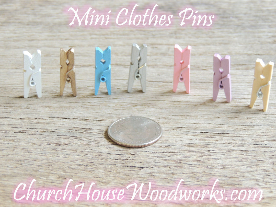 Light Green Mini Clothespins by ChurchHouseWoodworks.com 