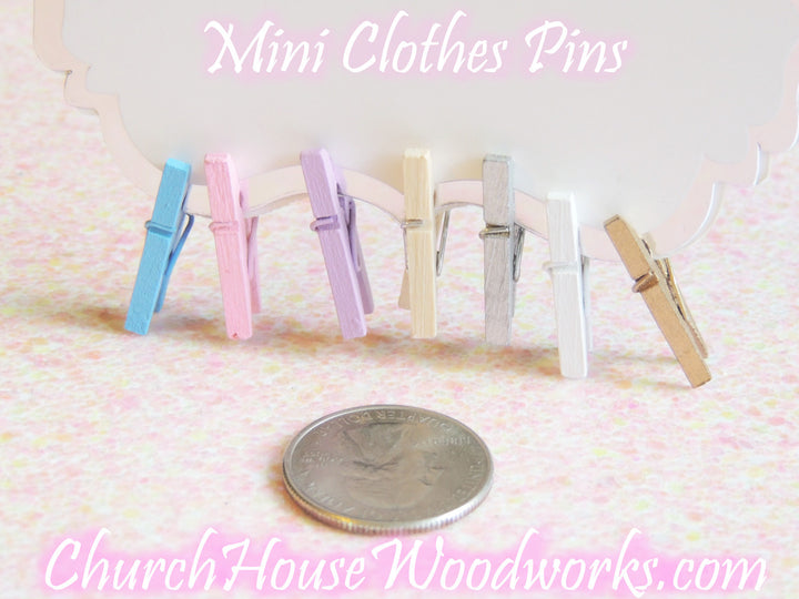 Mini Lilac Purple Clothespins Pack of 100 by ChurchHouseWoodworks.com