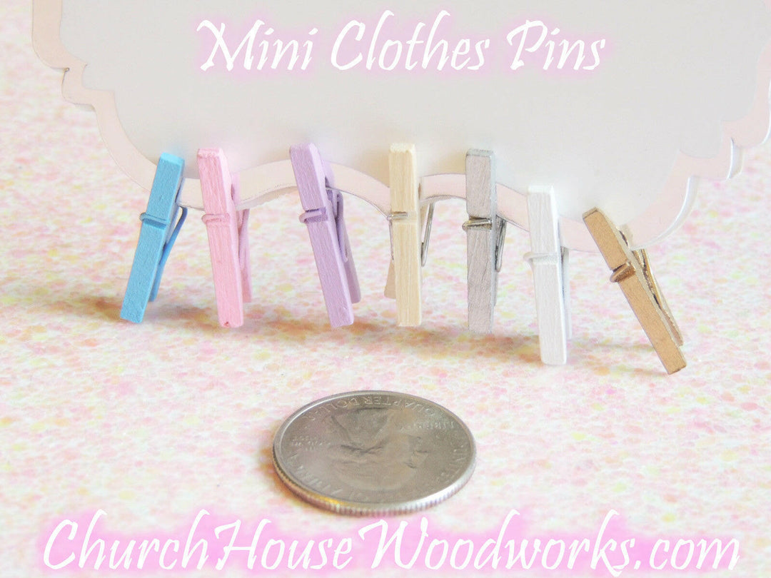 Red Wooden Mini Clothespins by ChurchHouseWoodworks.com Great for diy projects, crafts, weddings, bridal showers, baby showers, birthday party events and more