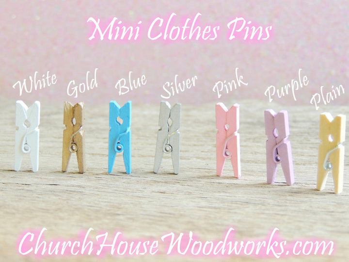 Mini Lilac Purple Clothespins Pack of 100 by ChurchHouseWoodworks.com