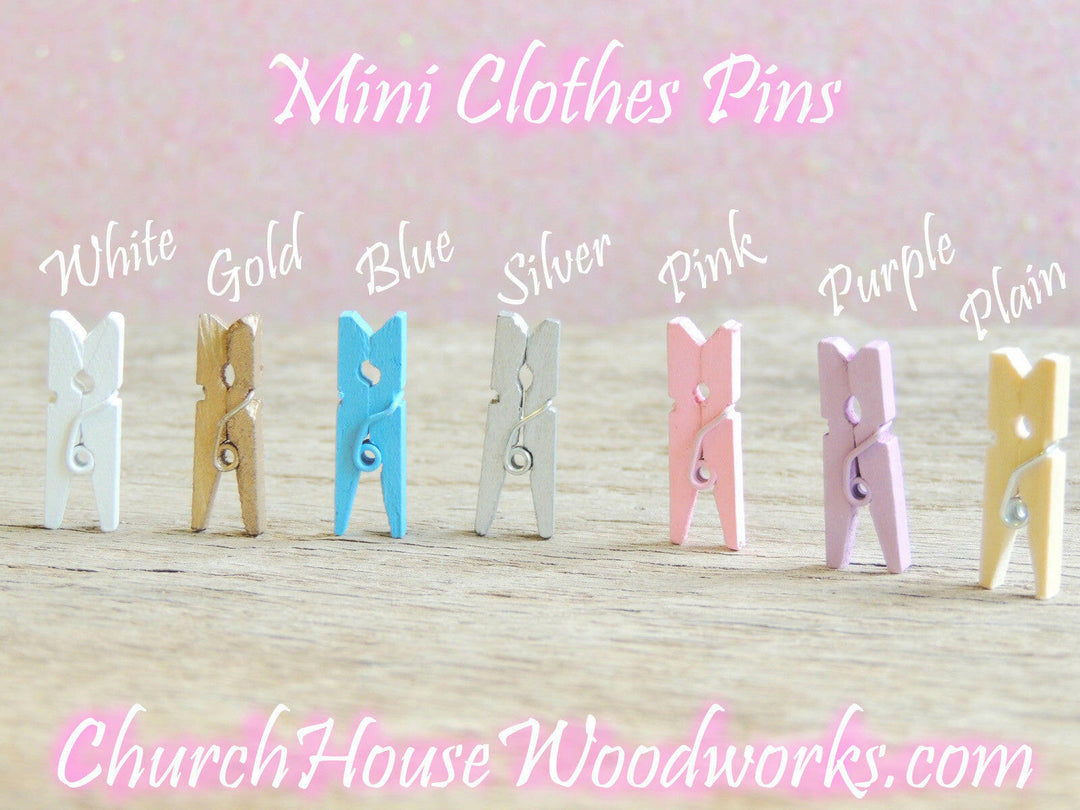 Mini Light Blue Clothespins Pack of 100 by ChurchHouseWoodworks.com