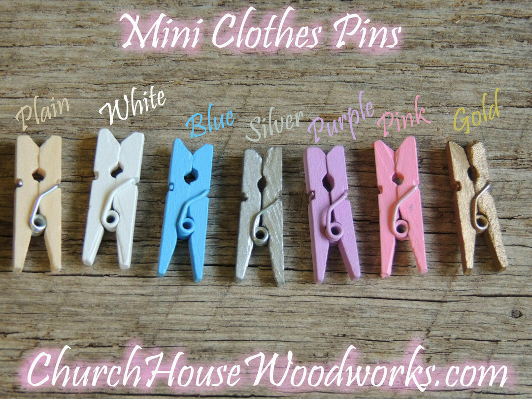 Mini Lilac Purple Clothespins Pack of 100 by ChurchHouseWoodworks.com