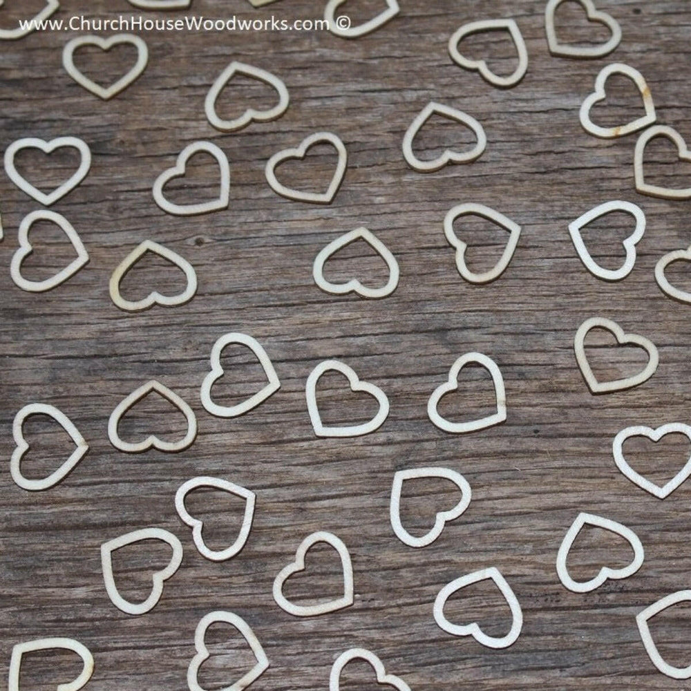 wood hollow hearts table decorations weddings receptions invitations showers shapes embellishments