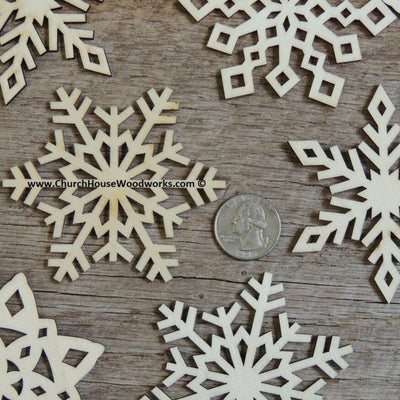 wooden snowflakes