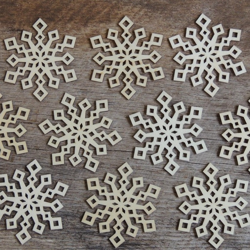 Wood Snowflake DIY Craft Supply Woodcraft Ornament