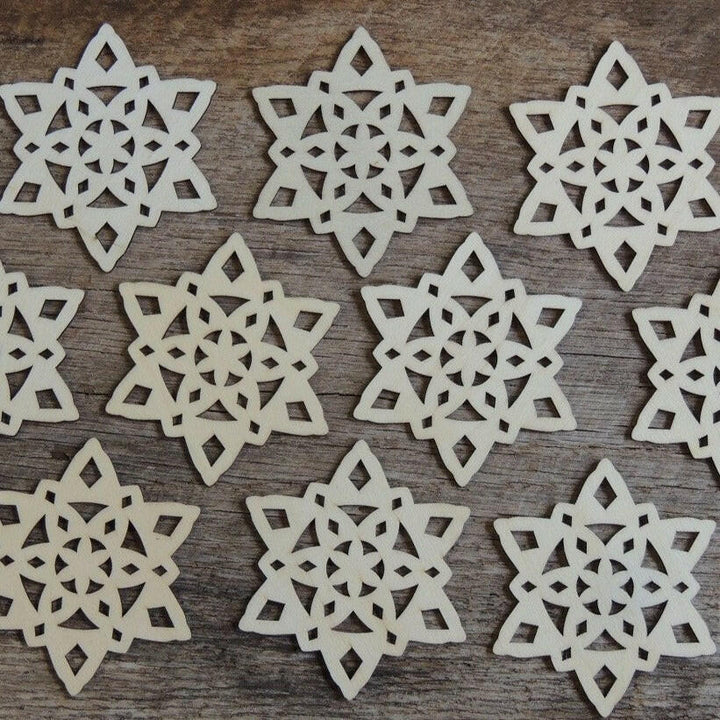 wood snowflake diy craft supplies Christmas crafts ornaments