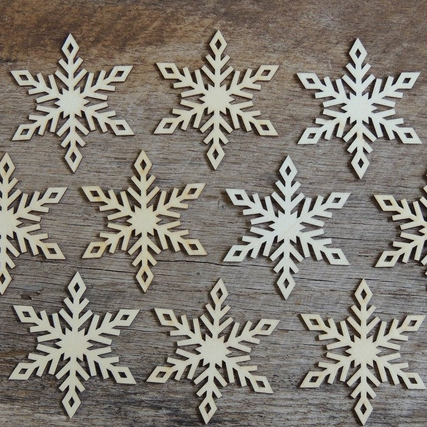 wood snowflake diy craft supplies Christmas crafts ornaments