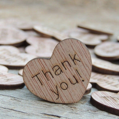 thank you wood heart favors gifts