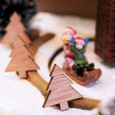 Mini Wooden Christmas Tree Ornaments by ChurchHouseWoodworks.com