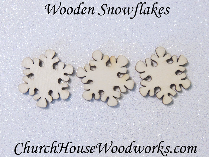 mini small 1 inch wood snowflake for diy Christmas ornament supplies crafts wooden shapes