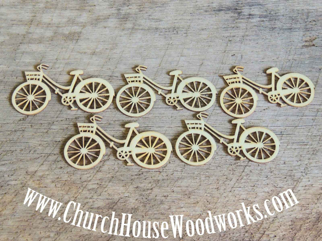 Wooden Bicycle pack of 5 Die Cut- Use for sewing, crafts, scrap booking, embellishments, gifts, Confetti Table Scatter Decorations