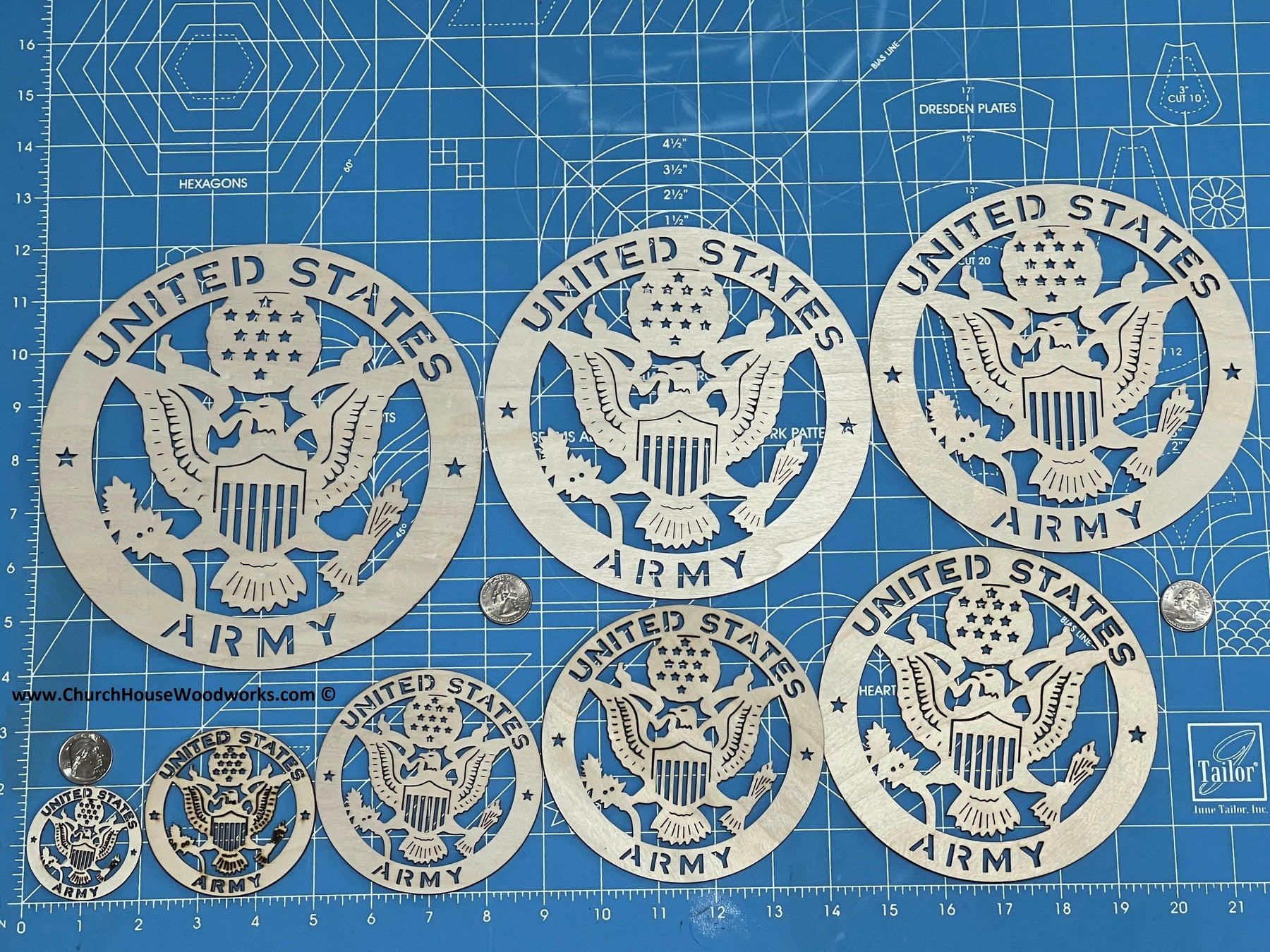 WoodArmyInsignia5inchsizeforwo