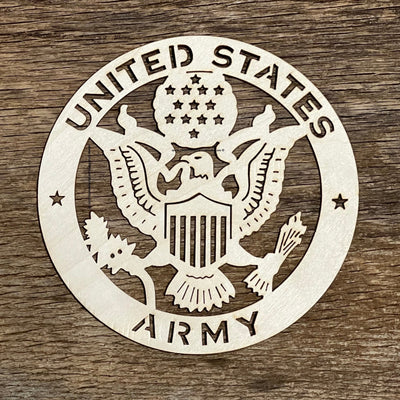US Army Armed Forces Military Wood Emblem Insignia Logo Wood Shapes for Flags