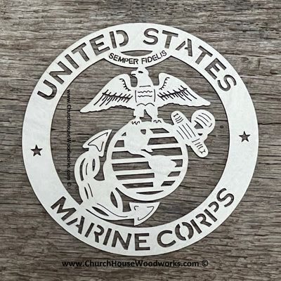 US Marin Corps  Armed Forces Military Wood Emblem Insignia Logo Wood Shapes for Flags