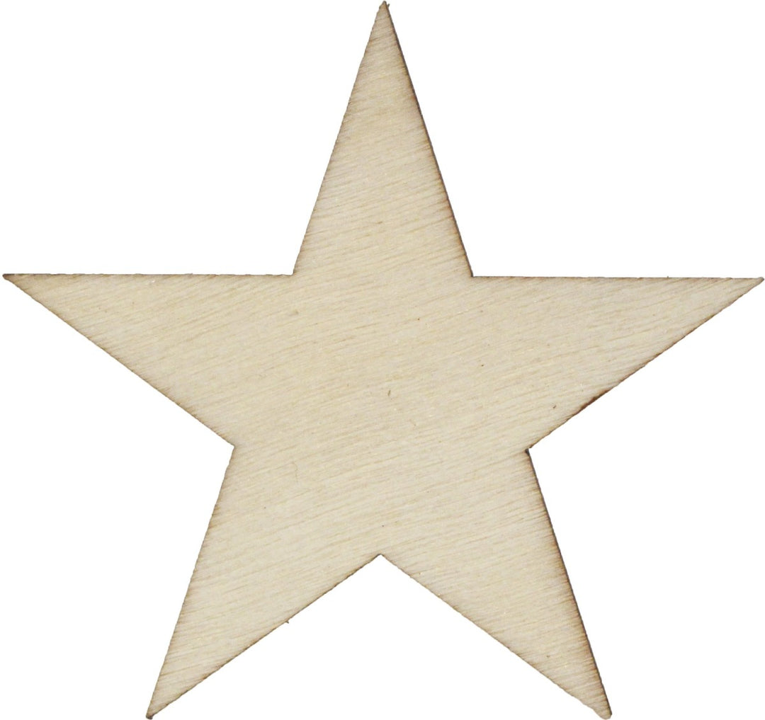 50 Wood Stars Laser Cut 1- 1/4 inch size by ChurchHouseWoodworks.com