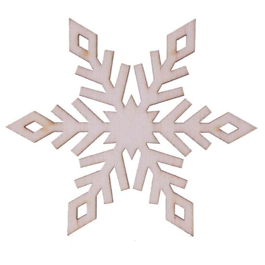 6pcs Wood Snowflake Xmas Tree Ornaments Letter Hollow Home