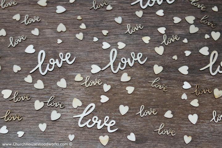 cursive love heart wedding scatter table confetti