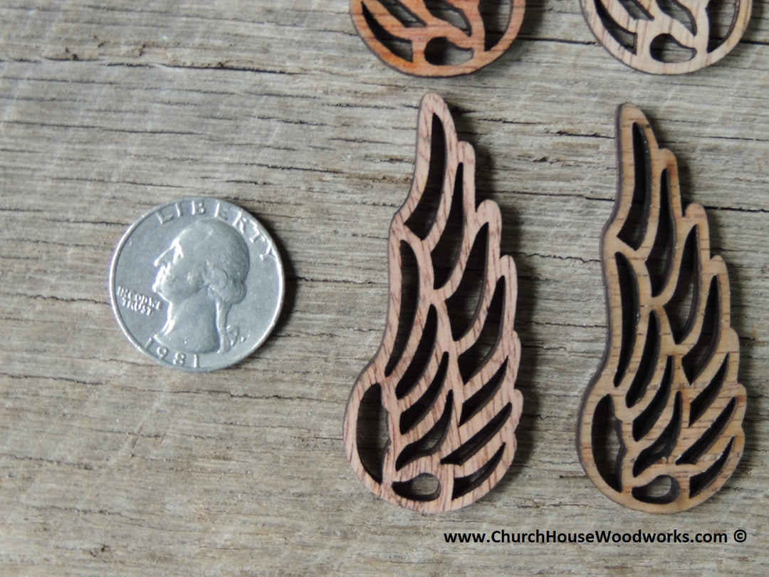 2 inch wooden angel wings