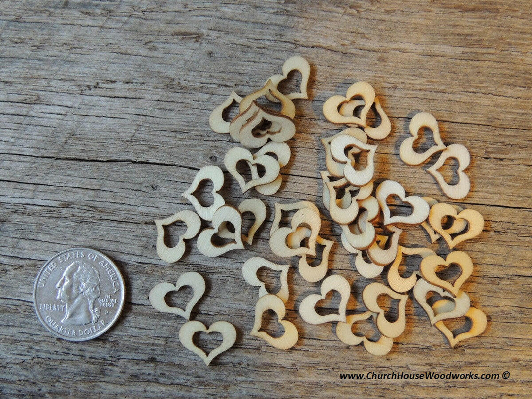 Blank Wood Hollow Hearts for Rustic Weddings