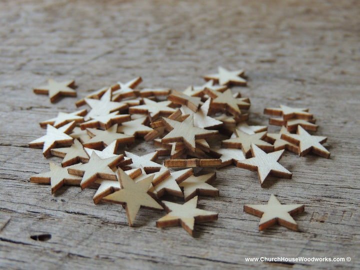 50 Wood Stars 1/2 inch