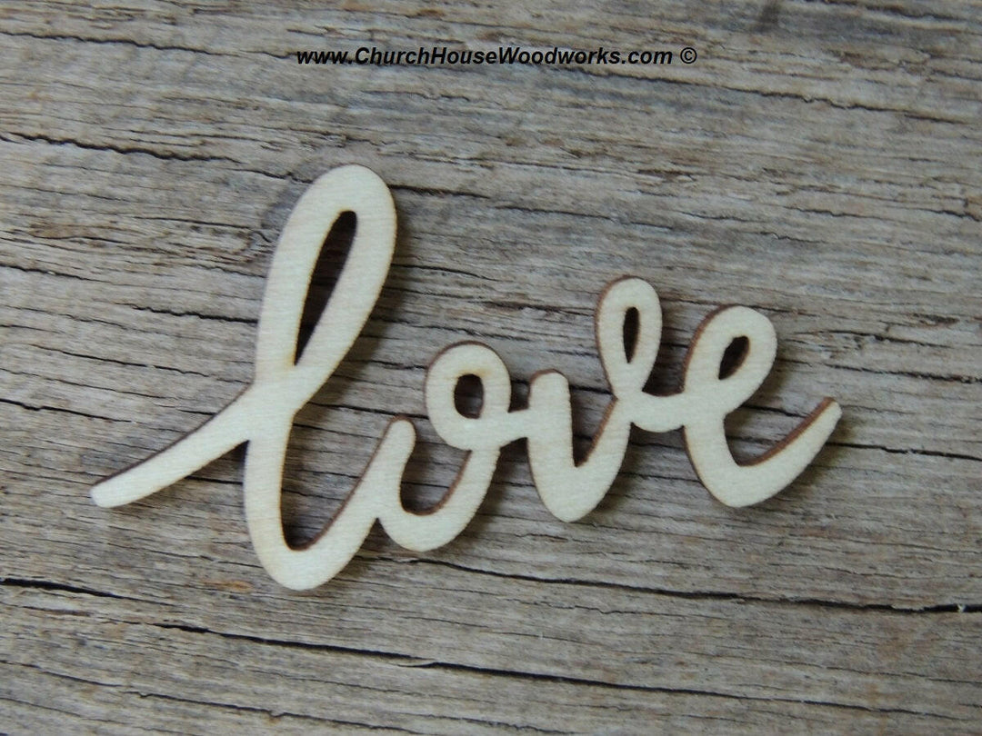 Cursive love wood letters word wedding decor table decorations wood confetti