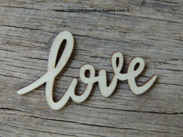 Cursive love wood letters word wedding decor table decorations wood confetti