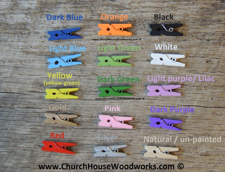 Mini Purple Clothespins Pack of 100 by ChurchHouseWoodworks.com