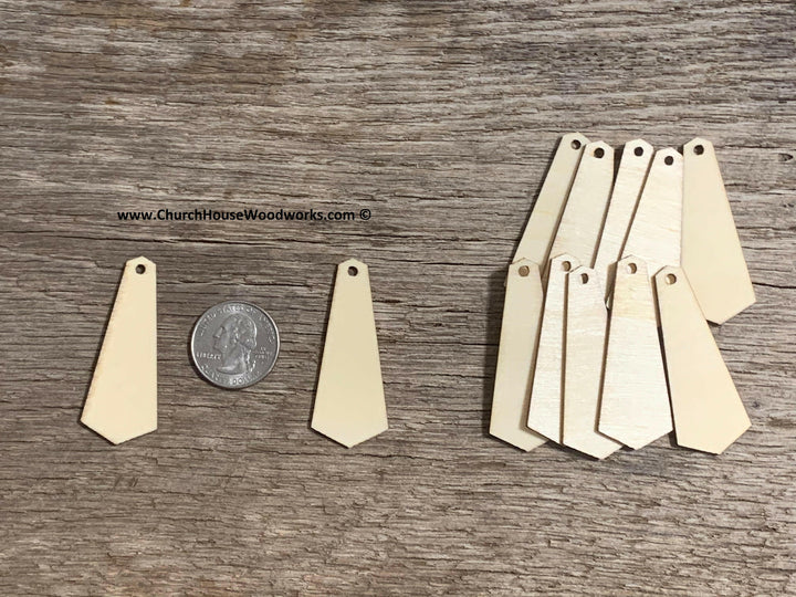 geometric wood shape earring blank necktie