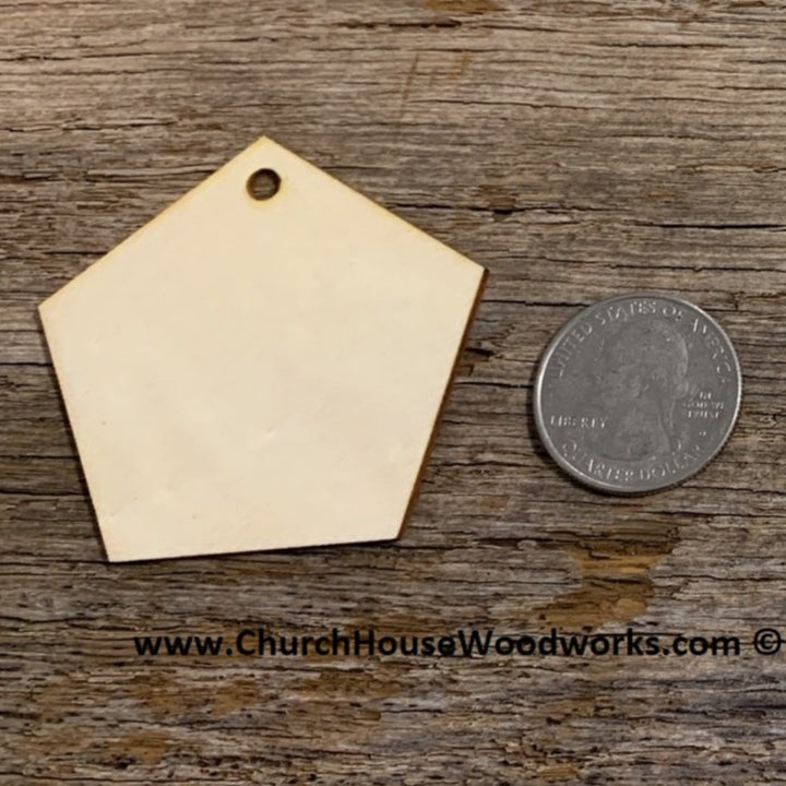 pentagon wood tag shape earring pendant blanks