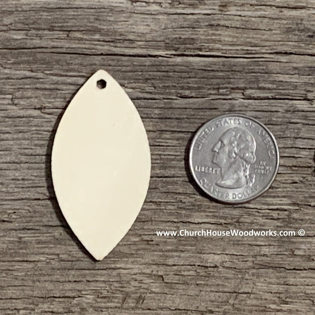 2 inch pointed oval wood earring blanks