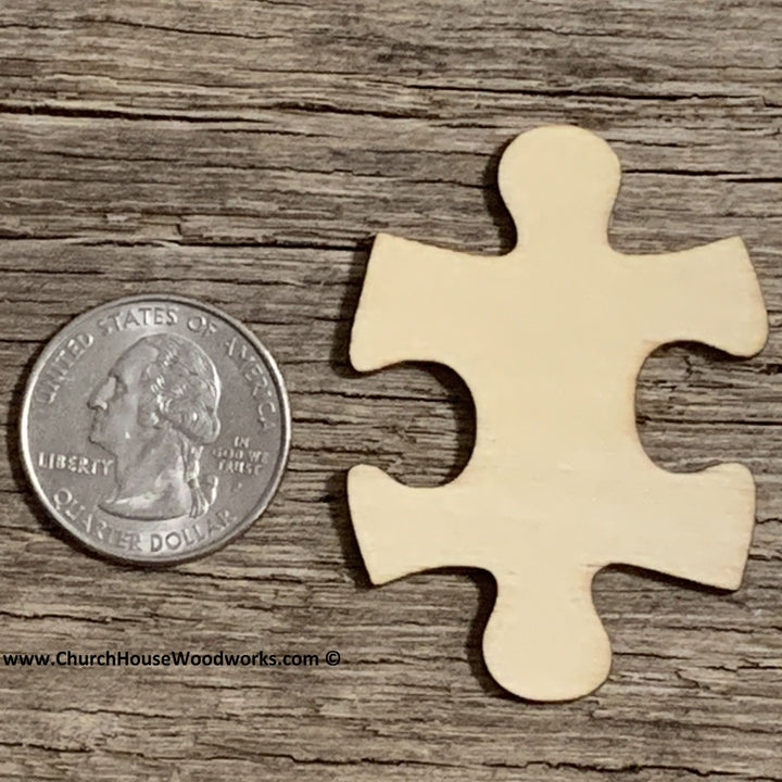 2 inch wood puzzle piece craft shape