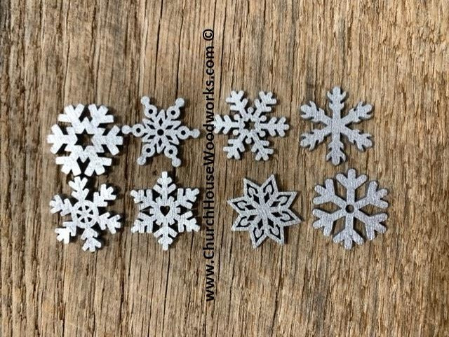 1 Inch UNPAINTED Mini Wood Snowflake Christmas Ornaments 25 QTY