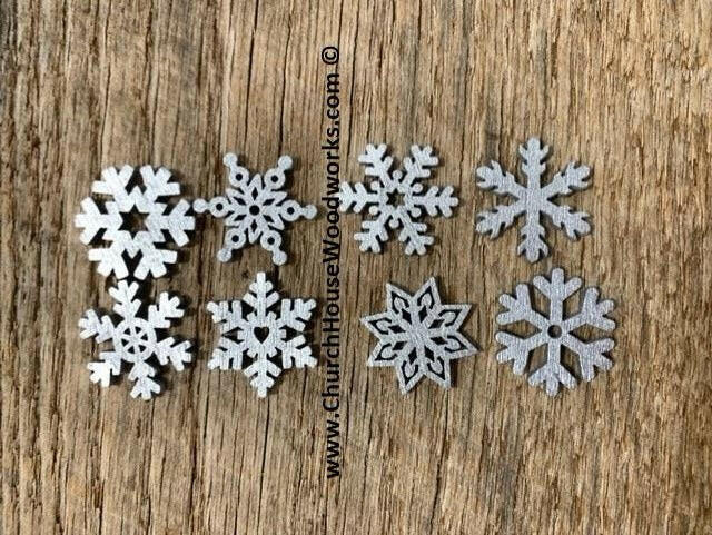 1 Inch UNPAINTED Mini Wood Snowflake Christmas Ornaments 25 QTY