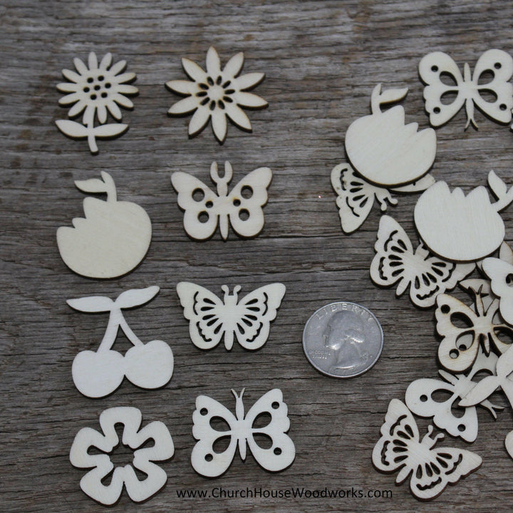 spring mix of wood shapes
