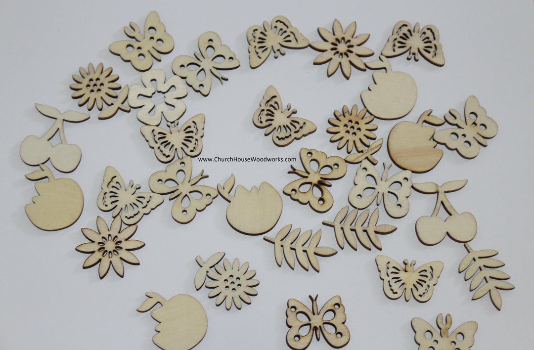 spring mix of wood shapes