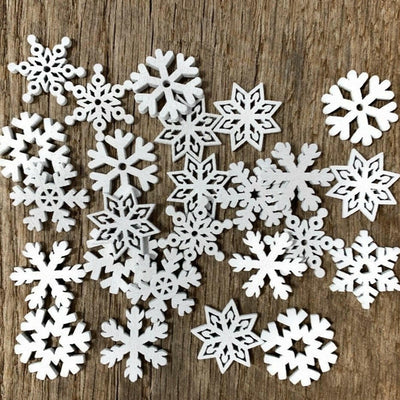 white mini 1 inch snowflakes for christmas crafts