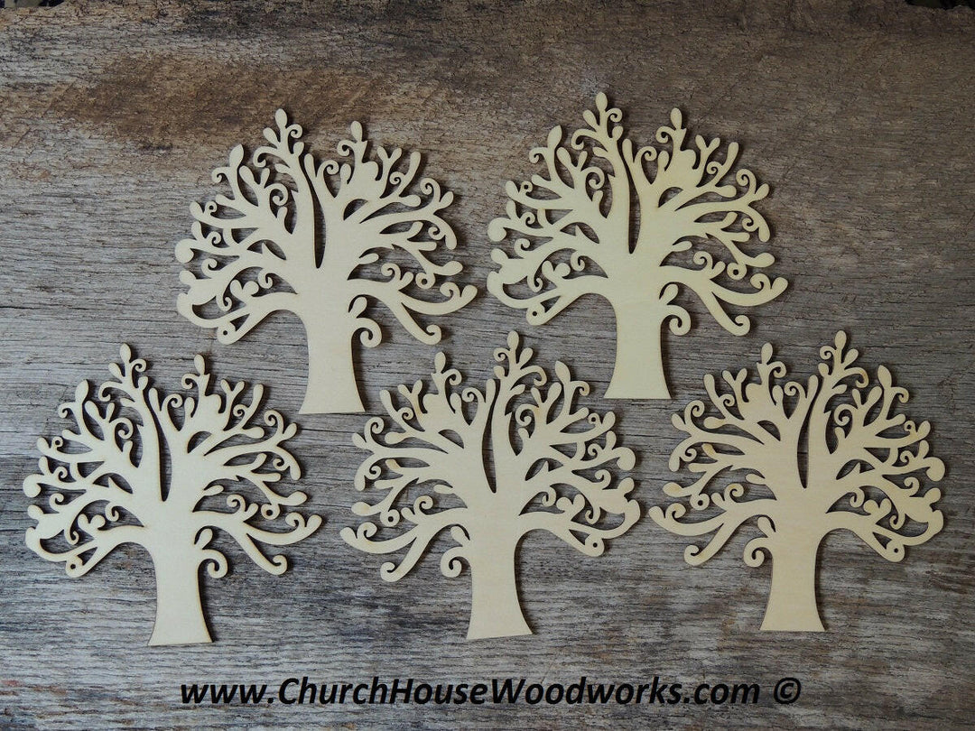 5 inch tall wood tree craft shape wooden tree of life embellishment woodcraft diy supplies