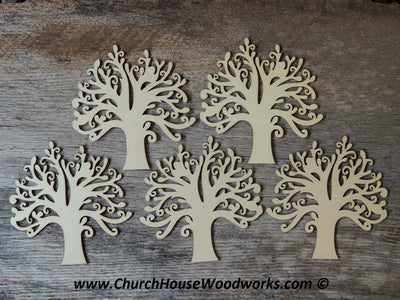 5 inch tall wood tree craft shape wooden tree of life embellishment woodcraft diy supplies