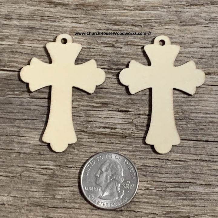 2 inch wood cross pendant blank earrings blanks